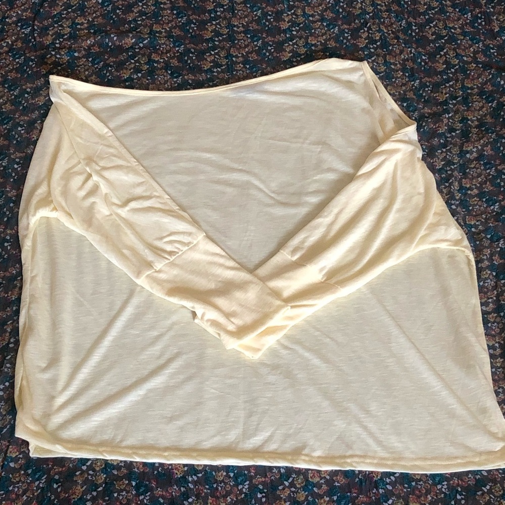 New She in yellow one shoulder top
